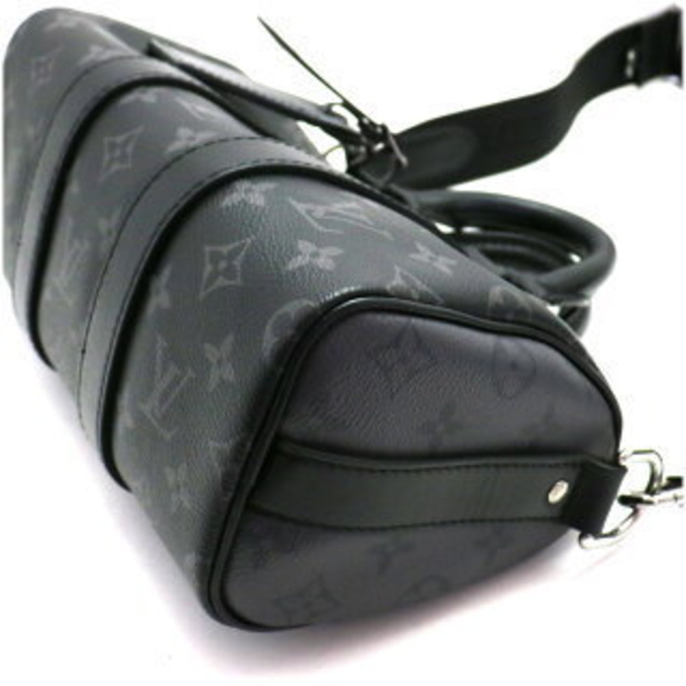 Louis Vuitton Keepall Bandouliere Bag Monogram Eclipse Leather Black - Picture 6 of 8